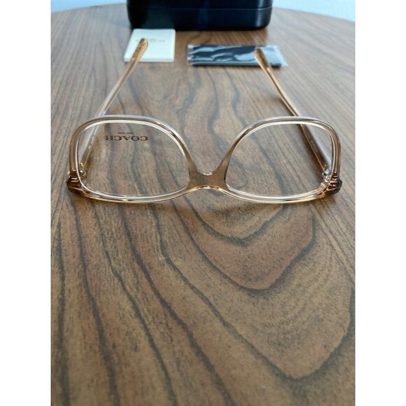 Coach Womens Pillow Frame EyeGlasses Transparent Peach New With Case, Brochure, - Picture 5 of 13